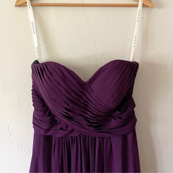 AZAZIE Yazmin Strapless Maxi Dress Grape Chiffon | Size A8 - Picture 5 of 6